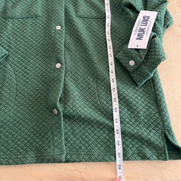 Muk Luks Quilted Shacket green tall small New - Picture 5 of 9